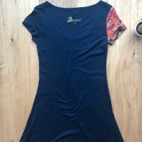 DESIGUAL BLUE FLORAL PRINT  MULTICOLOURED TUNIC - XS - Picture 7 of 16